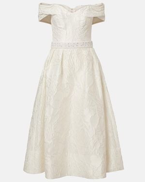 Rebecca Vallance Bridal Winslet Jacquard Midi Dress - White