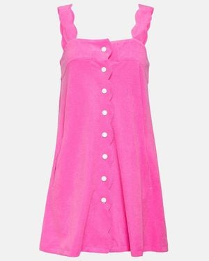 Marysia Swim Scalloped Cotton Blend Minidress - Pink