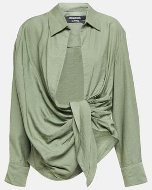 Jacquemus Le Bahia Tie-Front Shirt - Green