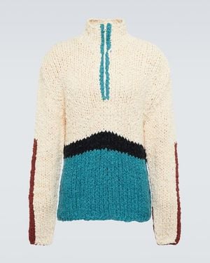 The Elder Statesman Pullover Block N Spiral - Blau