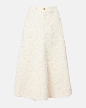 Brunello Cucinelli Denim Midi Skirt - White