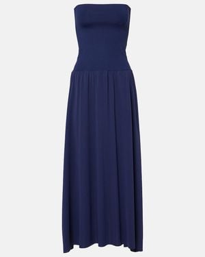 Eres Maxikleid Oda Aus Jersey Und Crepe - Blau