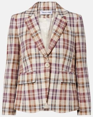 Veronica Beard Tyra Plaid Cotton-Blend Blazer - Pink