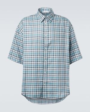 Acne Studios Plaid Oversized Flannel Shirt - Blue