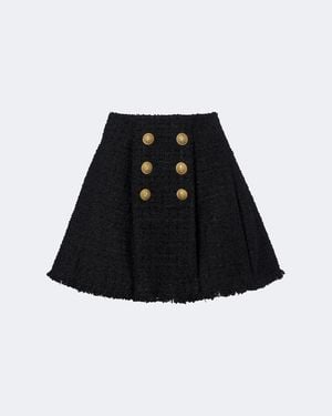 Balmain Tweed Miniskirt - Black