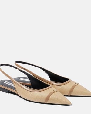 Victoria Beckham Denim Slingback Flats - Brown