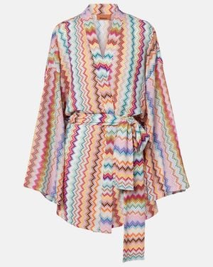 Missoni Wickel-Cardigan Zigzag Aus Haekelstrick - Weiß