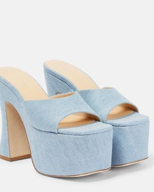 Magda Butrym Denim Platform Mules - Blue