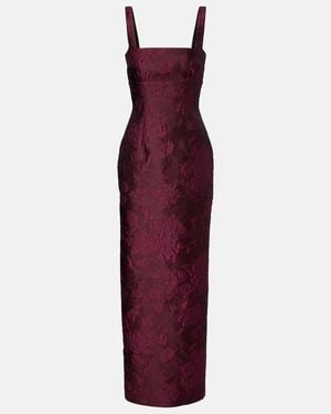 Emilia Wickstead Micheline Floral Cloque Gown - Purple
