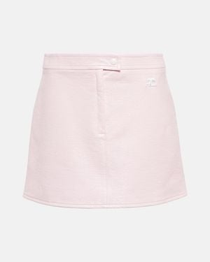 Courreges Coated Cotton Miniskirt - Pink