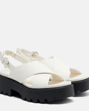Miu Miu Plateau-Sandalen - Weiß