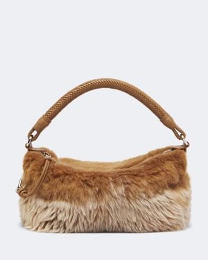 Loewe Cala Mini Shearling Top-Handle Bag - Brown