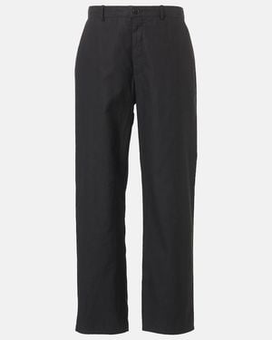The Row Zuzana Mid-Rise Cotton Twill Straight Pants - Blue