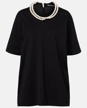 Junya Watanabe Oversized Embellished Cotton T-Shirt - Black