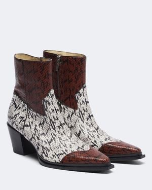 Jimmy Choo Cece Snake-Effect Leather Cowboy Boots - Brown