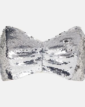 Simone Rocha Sequined Bandeau Top - Grey