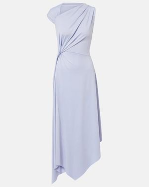 knee length dresses for ladies Drape Midi Dress In Moss – Victoria Beckham UK main image 1
