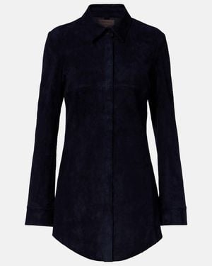 Stouls Geraldine Suede Shirt Dress - Blue