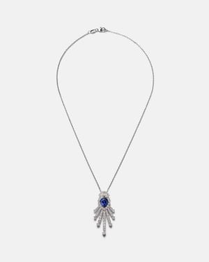 YEPREM Reign Supreme 18Kt Necklace With Diamonds And Sapphire - Metallic