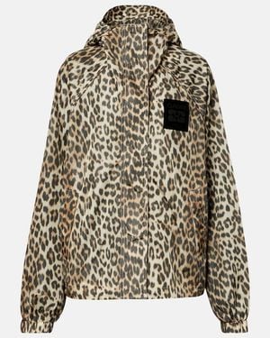Ganni Leopard-Print Jacket - Yellow