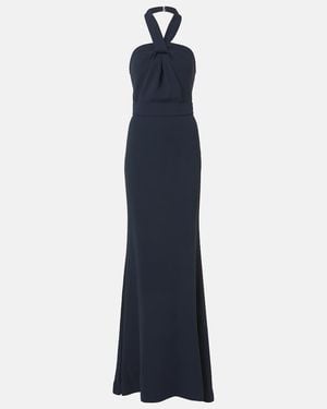Elie Saab Halterneck Cady Gown - Blue