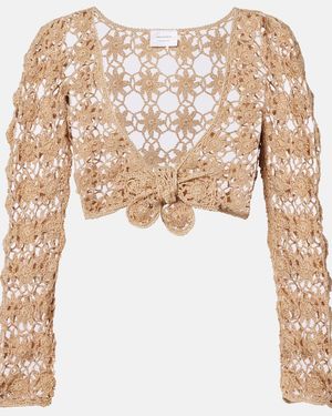 Anna Kosturova Cropped-Top Bella Ballerina Aus Haekelstrick - Natur