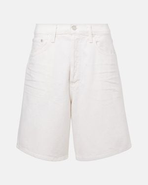 Agolde Indra Mid-Rise Denim Shorts - White