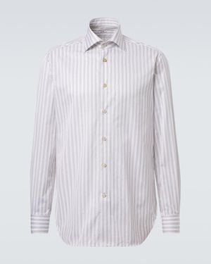 Kiton Hemd Aus Baumwollpopeline - Weiß