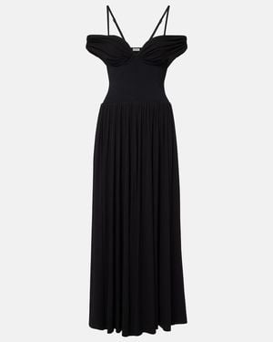 Jonathan Simkhai Amarantha Off-Shoulder Draped Jersey Maxi Dress - Black