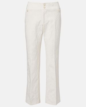Etro Cropped Flared Jeans Aus Jacquard - Weiß