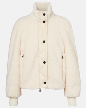 Moncler Ayles Virgin Wool-Trimmed Down Jacket - Natural