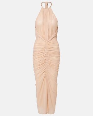 Mugler Gerafftes Abendkleid - Natur
