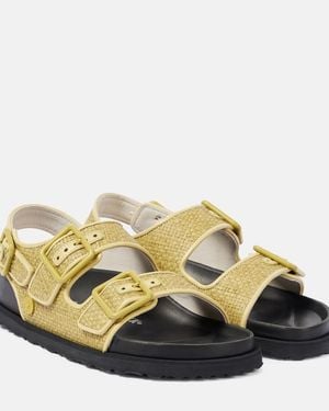 Birkenstock Milano Luxe Raffia Sandals - Green