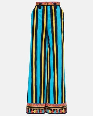 Dolce & Gabbana Striped Wide-Leg Pants - Blue