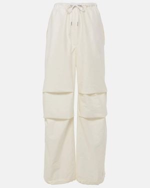 Acne Studios Pantalones Anchos De Algodon - Blanco