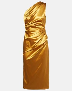 Dolce & Gabbana Gathered Satin Cocktail Dress - Metallic