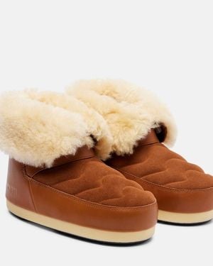 Moon Boot Evx Leather And Suede Snow Boots - Brown