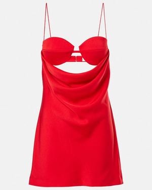 Alex Perry Cutout Draped Satin Crepe Minidress - Red