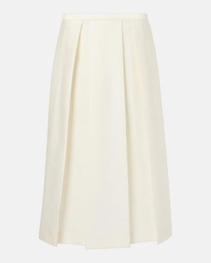 TOTEME Twinflower Wool And Silk Midi Skirt - White