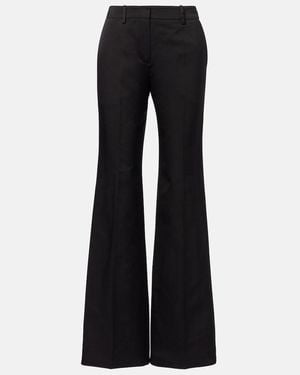 Magda Butrym Cotton And Silk Flared Trousers - Black