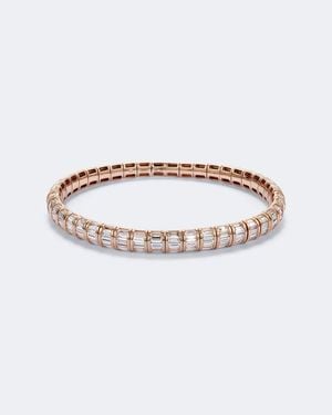SHAY Pulsera Stretch De Oro Rosa De 18 Ct Con Diamantes - Blanco