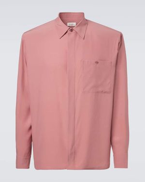 Saint Laurent Silk Crepe Satin Shirt - Pink