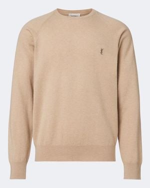Saint Laurent Pullover Cassandre Aus Kaschmir - Natur