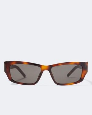 Saint Laurent Sl M182 Jazz Rectangular Sunglasses - Brown