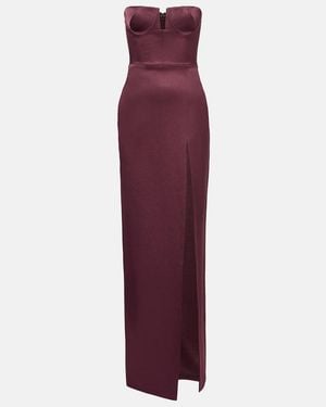 Alex Perry Crepe Satin Bustier Gown - Purple