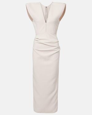 Maticevski Wingtip Draped Midi Dress - White