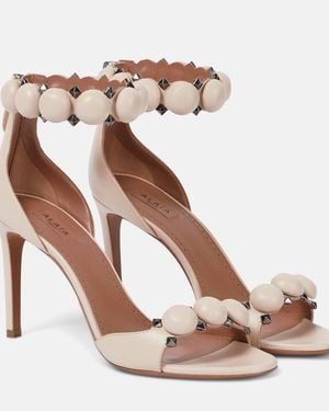 Alaïa La Bombe 90 Leather Sandals - Brown
