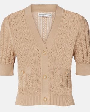Alessandra Rich Cardigan Aus Pointelle-Strick - Natur