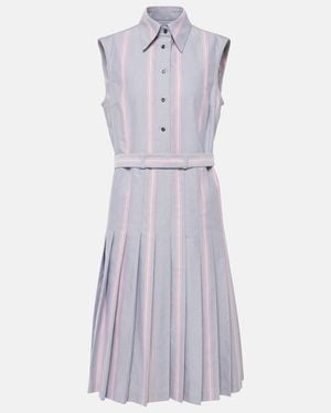 Thom Browne Vestido Midi De Algodon - Morado
