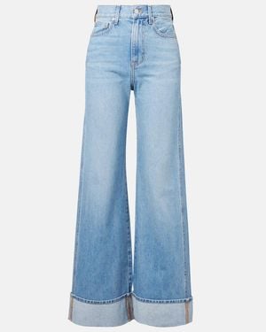 Veronica Beard Taylor High-Rise Wide-Leg Jeans - Blue